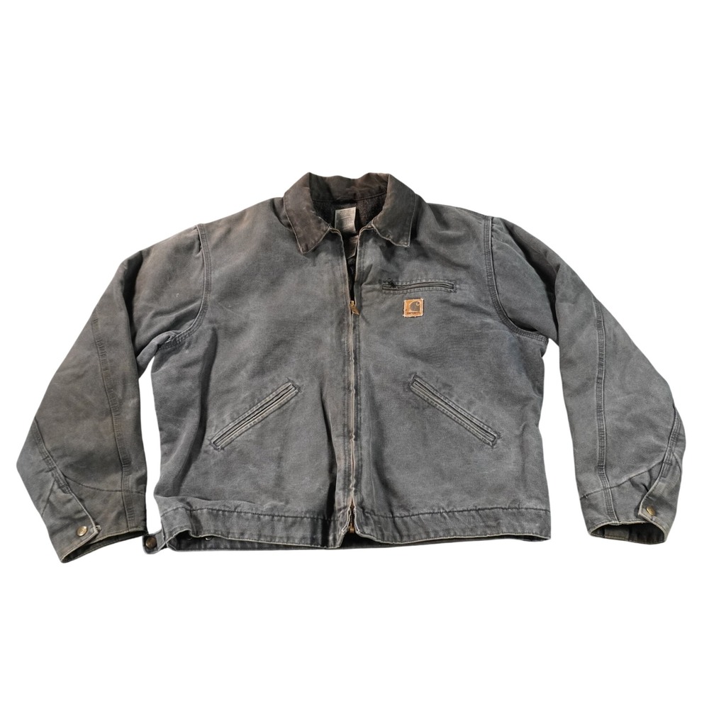 Vintage Carhartt Detroit Jacket Mens XL Black J97 PTL Blanket Lined Faded USA